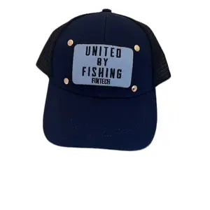 Fintech Riveted Trucker Hat - Classic Design, Edgy Look, Snapback Closure, High-Quality Fabric - Black/Navy/White/Grey