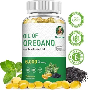 Oregano Oil  6000 mg (per serving), Retains High Concentrated Carvacrol & Thymoquinone, Non-GMO, Gluten Free, 120 Count