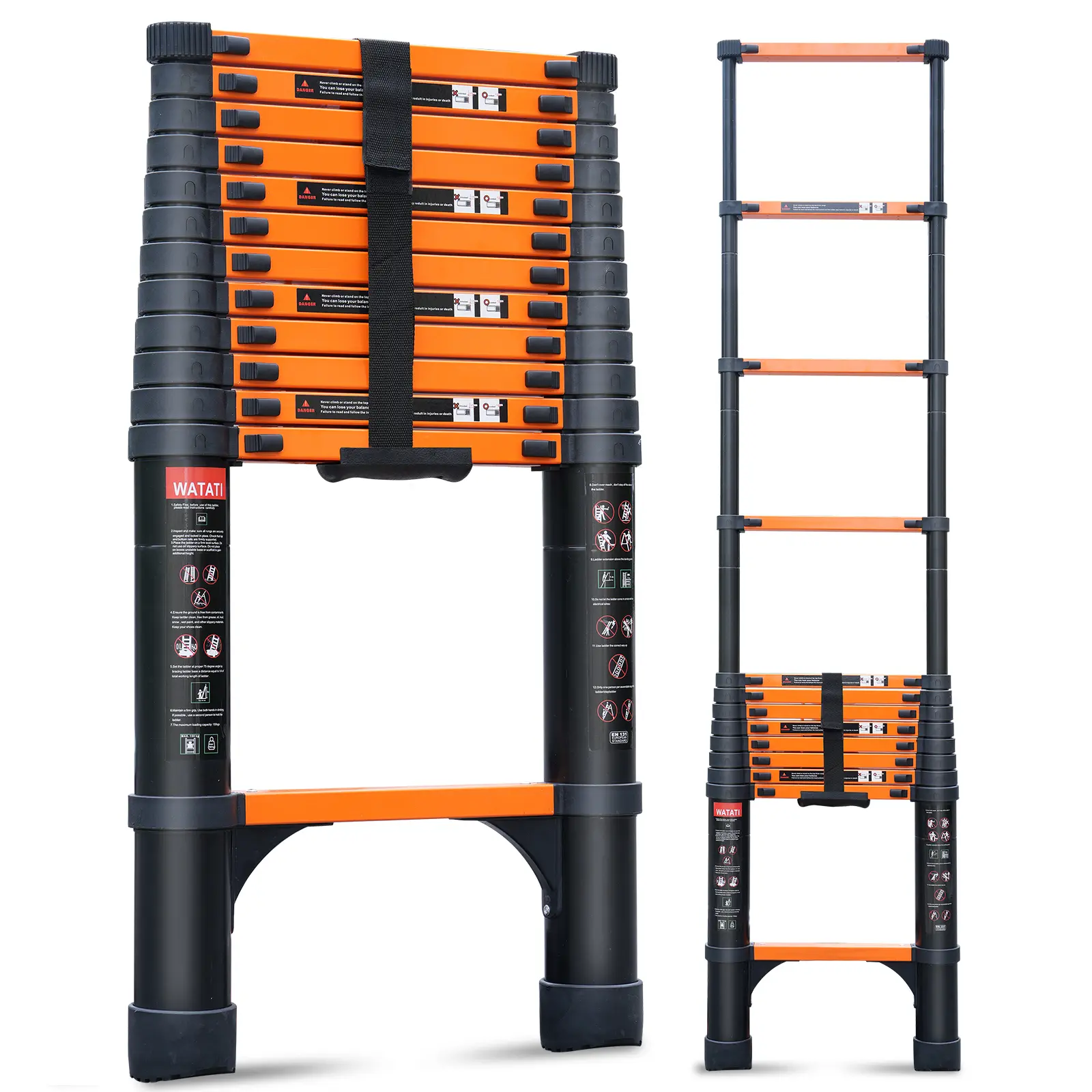20.3 FT Telescoping Extension Ladder, Aluminum Lightweight Extension Ladder with Locking Mechanism,Household, Outdoor Work 330 lbs Load