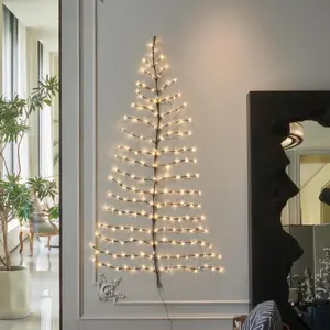 LED Wall Tree 6FT 180L Warm White Fairy Lights, Lighted Trees for Indoor Outdoor Home Thanksgiving Christmas Holiday Decoration