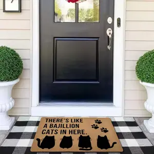 Funny Welcome Doormat Here Is A Cute Cat Mat Like Bajillion Cats Colorful Printed Top,  Gift Doormat for Entryway Front Porch