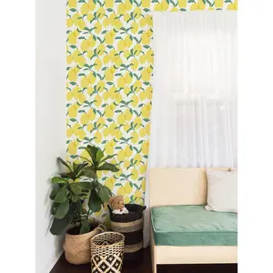 Lemon Fabric Wallpaper - Peel & Stick