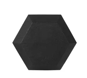 Rubber Encased Hex Dumbbell, Black, 10 lb