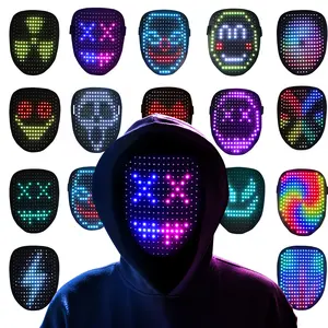 LED Light-Up Mask with Gesture Control for Teens & Night Vibes Fun Interactive Party Accessory with Fun Light-Up Effects
