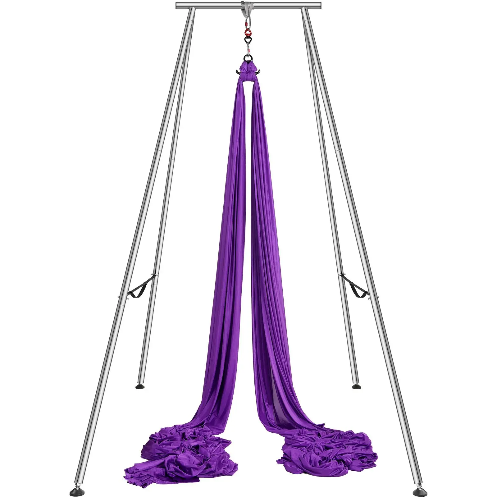 VEVOR Aerial Yoga Frame & Yoga Hammock,  9.67 ft Height Professional Yoga Swing Stand Comes with 13.1 Yards Aerial Hammock, Max 551.15 lbs Load Capacity Yoga Rig for Indoor Outdoor Aerial Yoga, Purple