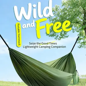 Ultra-Light Portable Hammock (270cm X 140cm), Camping Outdoor Essential Gear, Anti-Tip Load Design, Quick-Dry Breathable Travel Hammock