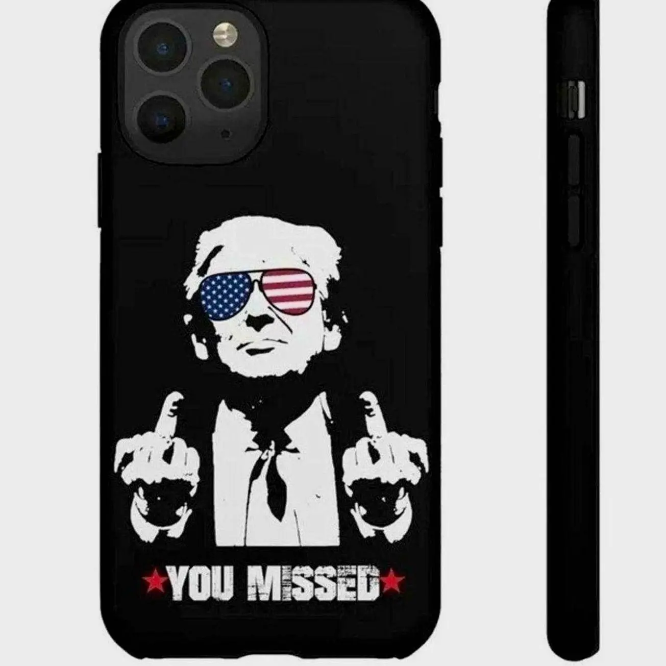 [NEW IPHONE 16] You Missed Trump Cell Phone Case for iPhone 16 15 14 13 12 11 Pro Max 8 Plus X XS Max, Trump Merch, Trump Rally Day, Ideal Gift for Your Loved One, Tiktok Trending Case, Smartphone Accessories, Handheld Shockproof Protector