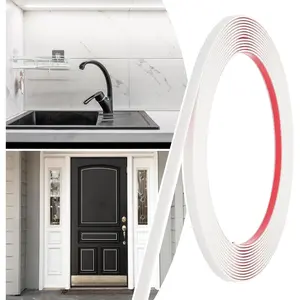 20FT x 1/4in Peel and Stick Wall Molding Trim, Flexible PVC Molding Trim for Mirror, Tile Border, Wall Decorative Strip, Self Adhesive Backsplash Trim, White