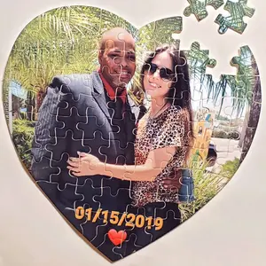 Custom photo jigsaw keepsake decor memorabilia heart retangle shape anniversary valentines gift