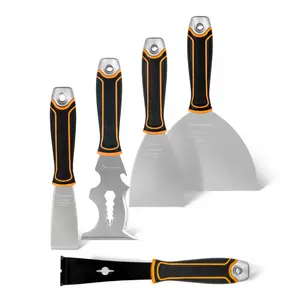 ROLLINGDOG 5 PC Drywall Repair Knife Set - Include Putty Knife Needed for Drywall Work (1.5" Stiff Blade Scraper, 1.5" Pry Bar, 14-1 Mutil Painter's tool,3" and 6" Flexible Putty Knife)