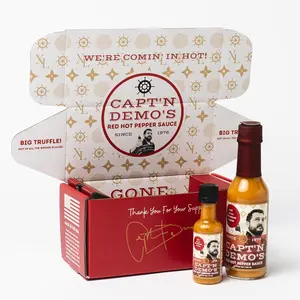 Capt'n Demo's BIG TRUFFLE Red Hot Pepper Sauce - Original Single Bottle Pack with Free Travel Bottle - Tangy Truffle Flavor & Special Travel Bottle Included