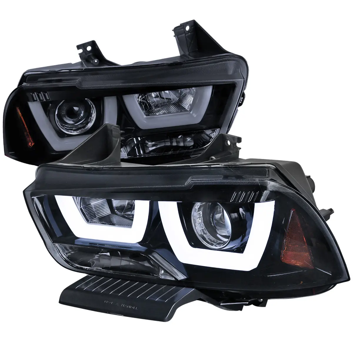 2011-2014 Dodge Charger Dual LED U-Bar Projector Headlights (Glossy Black Housing/Smoked Lens) 2011-2014 Dodge Charger Dual LED U-Bar Projector Headlights (Glossy Black Housing/Smoked Lens)