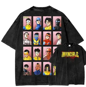 Invincible Oversized Vintage Washed T-Shirt | Unisex Streetwear Gym Bro Alpha Fit | Soft Cotton Summer Outfit