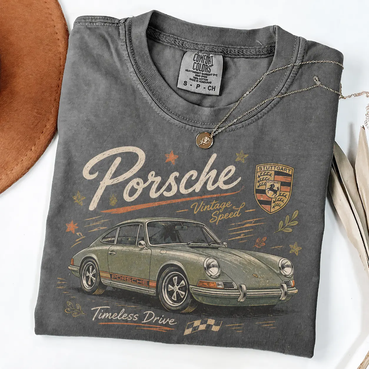 Porsche Comfort Colors T Shirt, Vintage 911 Graphic Tee, Classic Sports Car Shirt, Retro Porsche Lover Gift, Timeless Drive Apparel, European Car Enthusiast Tee for Men and Women
