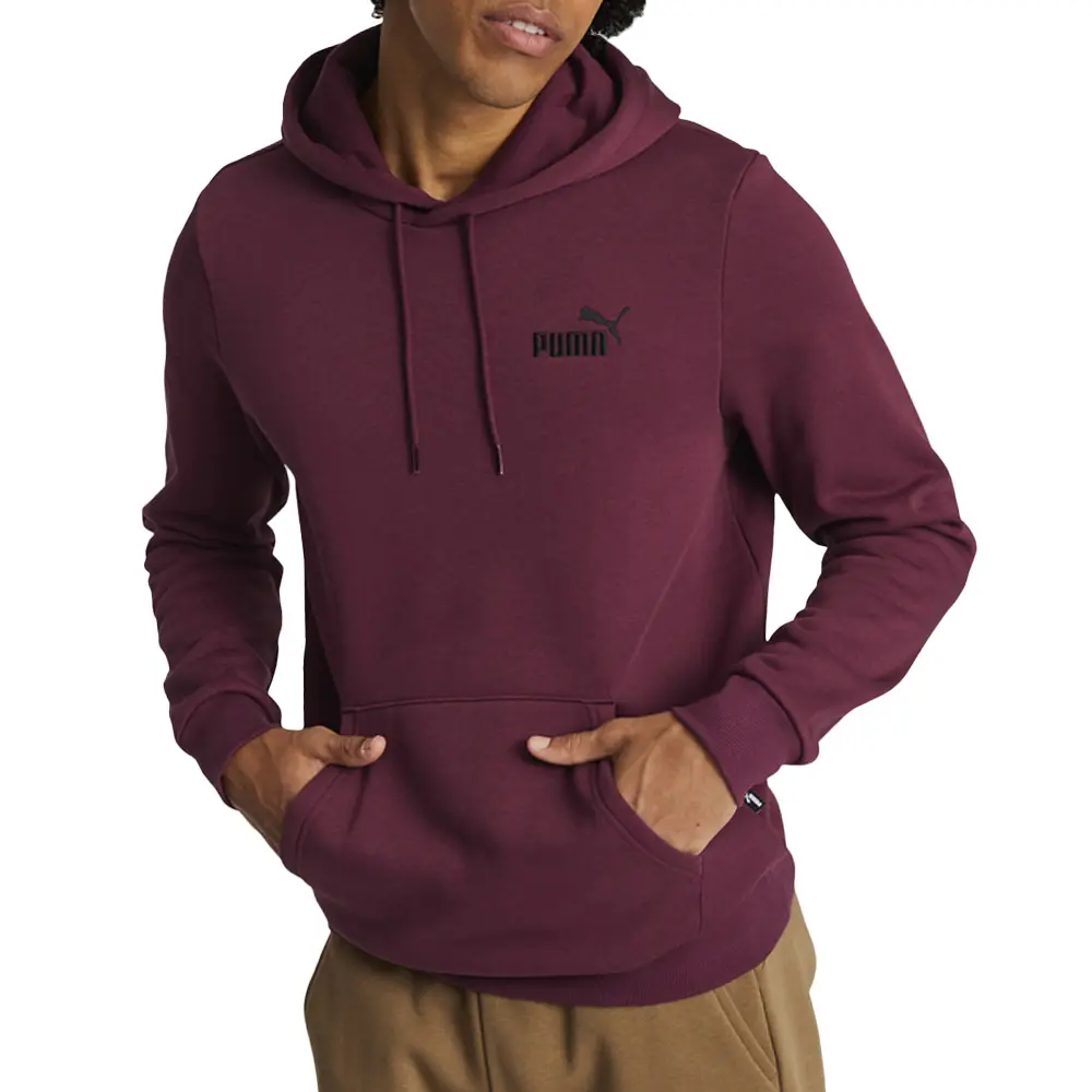 PUMA Mens Essentials Embroidered Logo Hoodie Casual Outerwear Casual Drawstring - Red