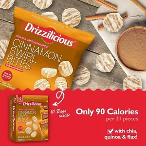 48 Pack - Drizzilicious Cinnamon Swirl - Mini Rice Cakes Reimagined 0.74Oz - 21g