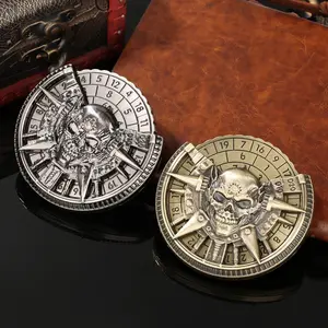 Skull & Dragon Design Dice Set, 7 in 1 Metal Dice Set, Desktop Game, Cosplay Board Game Accessories, Dice Game for Party, Festival, Birthday Gift