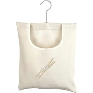 Whitmor Canvas Clothespin Bag Hanging Storage Organizer