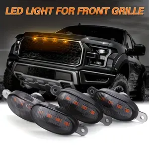 4-in-1 LED Car Front Grille Light Kit - Amber Headlights for SUVs And More - Store Manager Recommended