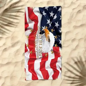American Flag Eagle Pattern Beach Towel, Soft Absorbent Towel for Beach, Pool, Travel, Camping, Outdoor, Summer Essentials, Gift for Him, Gift for Her