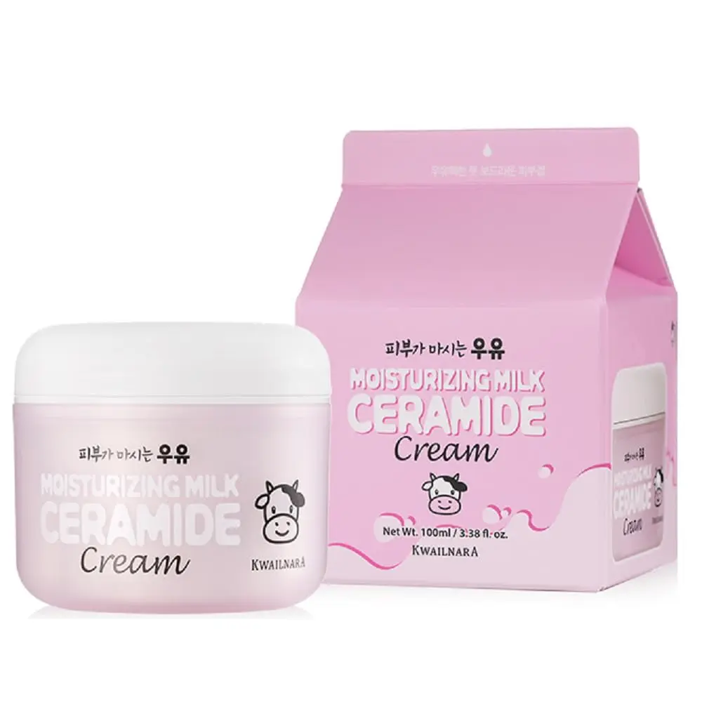 Kwailnara Moisturizing Milk Ceramide Cream 100ml with Milk Protein Extract & Royal Jelly for Long Lasting Hydration & Soothing, Facial Comfort 100ml / 3.38 Fl. oz