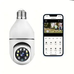 Wi-Fi Camera, Wireless WiFi Light Bulb Camera 360Panoramic Surveillance Cam, 2.4GHz 1080P Indoor Outdoor Security Camera with Motion Detection Alarm Night Vision Two-Way-Talk Phone Remote, Home Monitoring Camera, Smart Home Device, Office Security