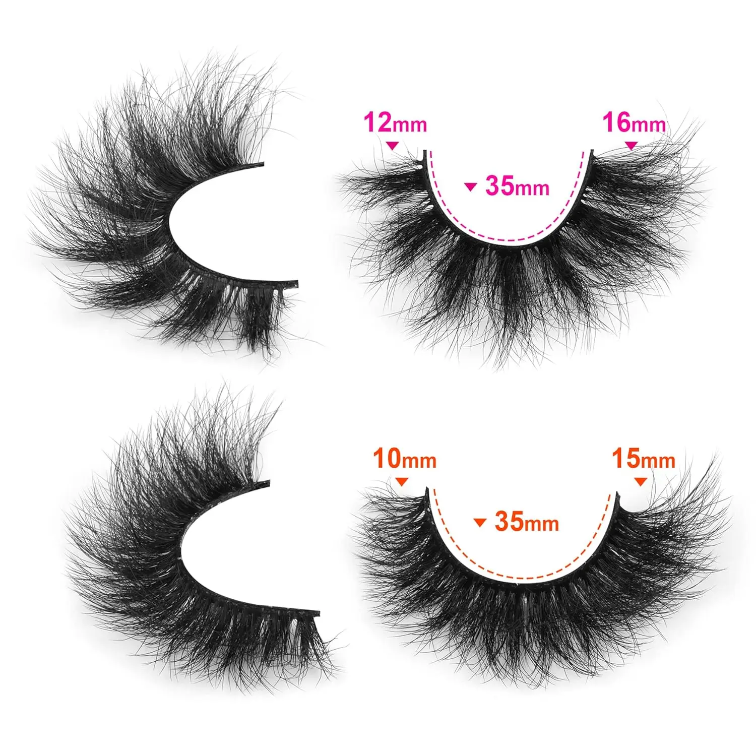 Eyelashes Thick Volume Wispy Faux Mink Lashes 8D Volume Long Cat Eye Lashes Dramatic 18MM 2 Styles Mixed Fake Lashes 14 Pairs