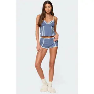 Eliane Contrast Lacey Shorts