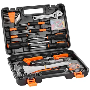 Tool Kit High-Quality Steel 132-Pieces General Household Hand Tool Set Home Repairing Tool Kit with Portable Toolstorage