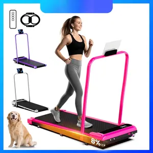 Quiet Home Office Treadmill - 265 lbs Weight Capacity Dual Cushioning Wide Running Belt Compact Design with Wheels Home Gym Equipment Glutes Exercise Machine