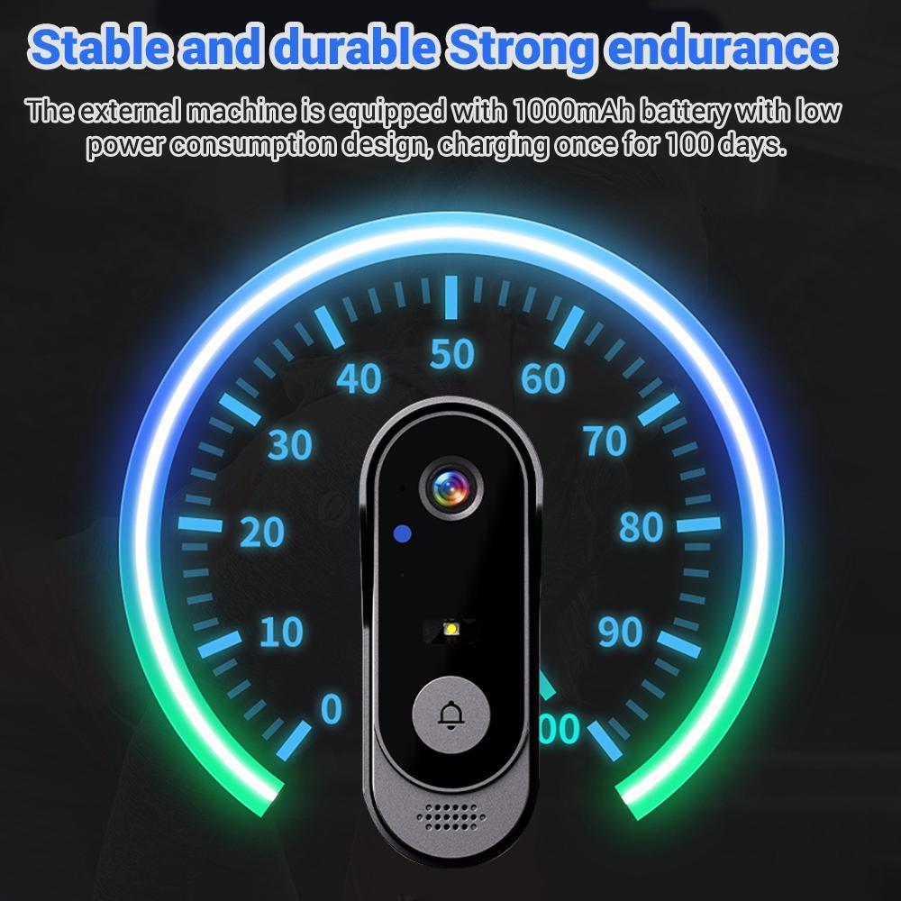 4.3-inch Color Screen Wireless Video Doorbell 2.4G, Night Vision & Waterproof. Long-Lasting Battery, Complete with Chime & Accessories. Ideal Father's Day Gift to Enhance Home Safety & Convenience,for Valentine’s Day Gift