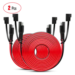 Nilight 2PCS 16AWG 12FT SAE to SAE Extension Cable 2-Pin Wire Harness With Dust Cap