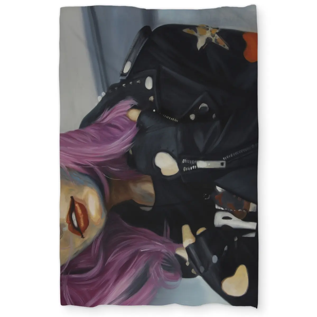 360 Stand Twin Size Extra Long Microfiber Duvet Cover Set - Young Punk Woman Themed Hyperrealist Graphic Art Bedroom Bedding Set, Machine Washable Textile Bedding Linens, Microfiber Bed Set