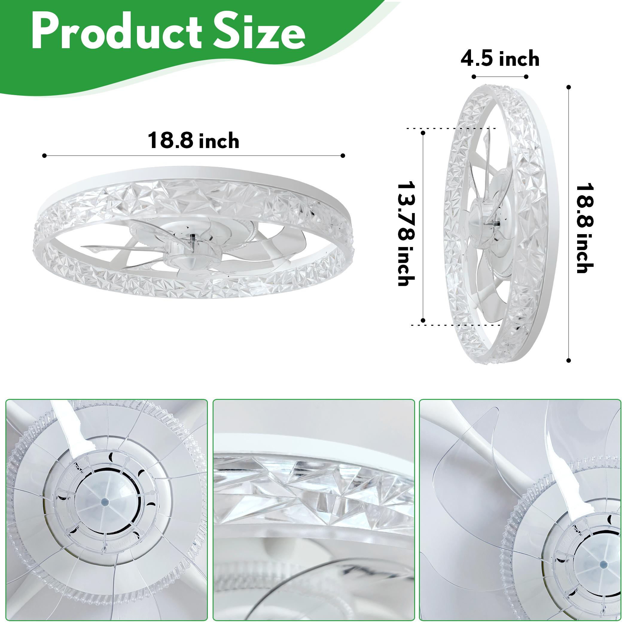 Ceiling Fan with Lights Phone APP/Remote Control, Flush Mount Ceiling Fan with 6 Speeds & 3 Color Temperature 3000-6000K Dimmable RGB Light for Living Room Bedroom Ceiling Fan with Lights Phone APP/Remote Control, Flush Mount Ceiling Fan with 6 Speeds & 3 Color Temperature 3000-6000K Dimmable RGB Light for Living Room Bedroom