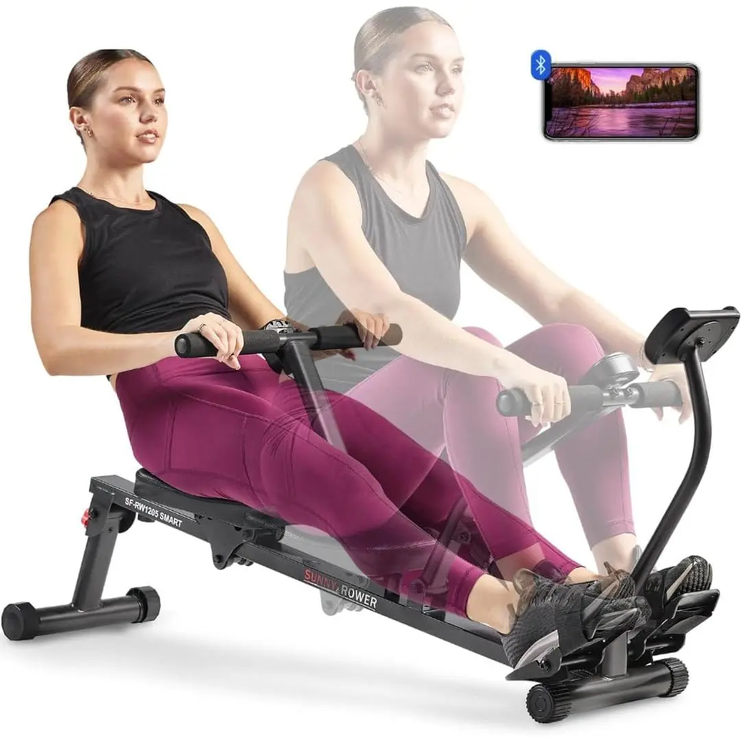 Sunny Health & Fitness Compact Adjustable Rowing Machine Features 12 resistance levels for full-body workouts Optional SunnyFit app for enhanced connectivity