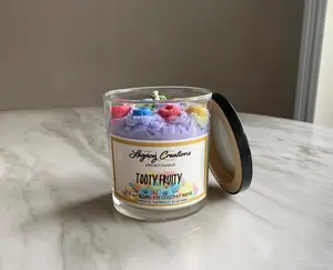 Tooty Fruity Dessert Candle, Realistic Whipped Wax Scented Candle for Home Decor
