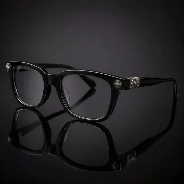 Luxury Square Black Eyeglass Frames for Men & Women, Retro Acetate Optical Glasses, Blue Light Blocking Computer Glasses, Clear Lens Eyewear, Fashion Prescription Frame, Vintage Designer Style Spectacles
