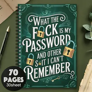 1 Piece of Fun Spiral Password Notebook Journal, for Recording Your Website Usernames and Passwords, An Ideal Password Keeper for Home and Office Use Diary with Lock