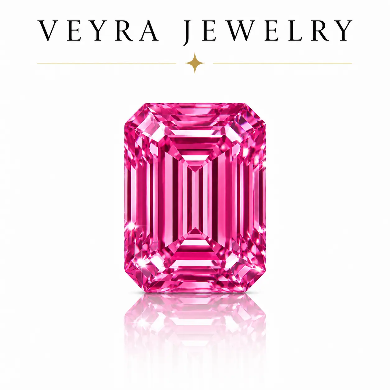 Pink Emerald Cut Moissanite Loose Stone with GRA Certificate, VVS1 Sparkling Gem for Ring, Pendant & Custom Jewelry