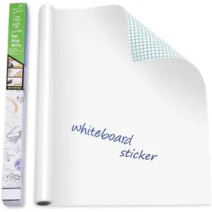 Self-Adhesive Whiteboard Wall Decal Sticker, 17.7" X 78.7"   & Durable Dry Erase Wall Paper Message Board Peel Stick White Board for Drawing, Office,  Decor (White)