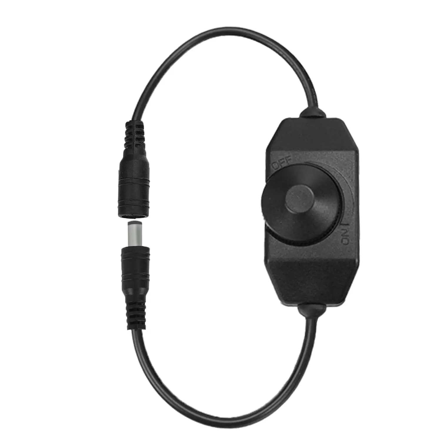 Inline Mini Dial Dimmable LPD LED Dimmer Switch - 12-24V DC Jack with 5.5mmx2.1mm Connector, 6A Max, 61x33x32mm, Compatible with SMD 5050, 3528, 2835, 5630 LED Strip Lights, 61X 33X 32Mm
