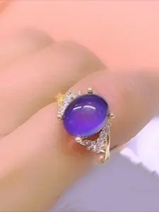 Creative Temperature-sensitive Color Changing Aurora Ring, Fashion Jewelry for Party, Daily Clothing Decor, Trendy All-match & Exquisite Jewelry for Birthday Gift
