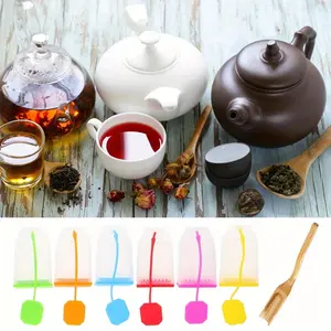 6PCS Reusable Silicone Tea Infuser for Cups with Spoon - Colorful Hexagonal Herb & Spice Steeper, Easy-Clean Design & Hanging Loop, Perfect for Loose Leaf Tea, Herbs, Spices - Spice Steeping Tool Vibrant Kitchen Accessories kitchen utensil gadget