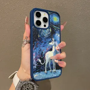 Adorable Magnetic Case for iPhone11/12/13/14/15/16/17/promax Starry Night Unicorn Art MagSafe Compatible, Lightweight, Anti-Fall | Girly & Chic Style