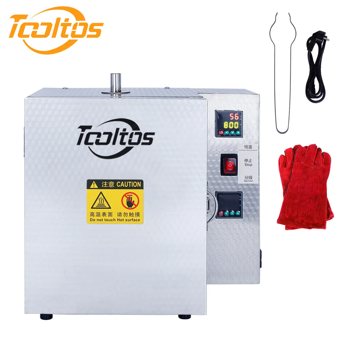 TOOLTOS Dual-Temp Jewelry Casting Kiln - 1500W Pro-Grade Wax Burnout Tool for Jewelers, Smart PID Control, Dual Controller, Enamelizing, Exhaust & Wax Drain Design, Flame-Retardant, Includes Manual, Insulation Gloves, Power Cable, Heat-Insulated, Silicon,