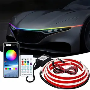 led Hood Lights,Multicolor 120modes (70 Inch) 12V, Dynamic  Hood led Strip,Multi Color neon Light kit for  Hood