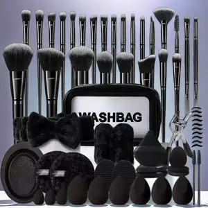 Series Makeup Tool Set, 62-Piece Cosmetic Cleaning Kit, Includes Makeup Brush Sponge, Brush Set, Face Wash Set, Professional Women's Tools