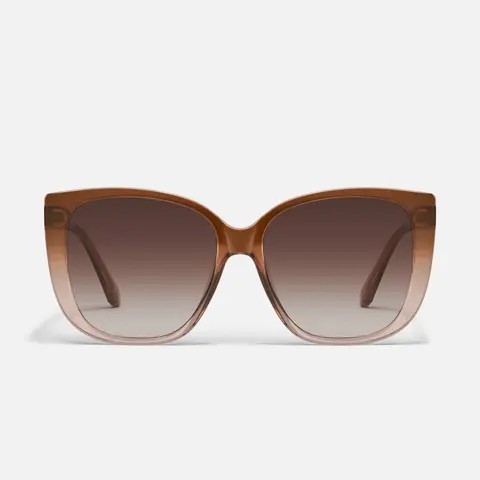 QUAY - EVER AFTER Square Frame Sunglasses Modern with Standard Arms and Built in Universal Nose Pads for Fairytale Style