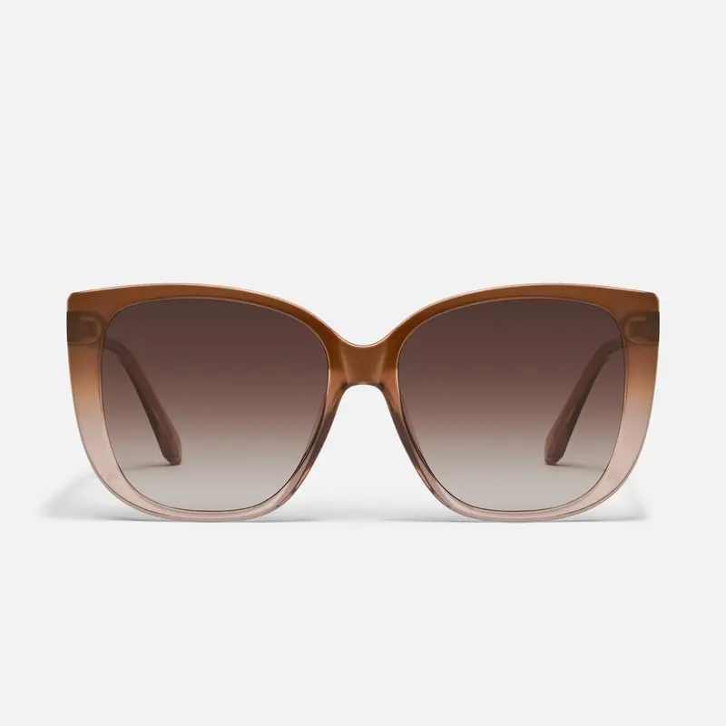 QUAY - EVER AFTER Square Frame Sunglasses Modern with Standard Arms and Built in Universal Nose Pads for Fairytale Style