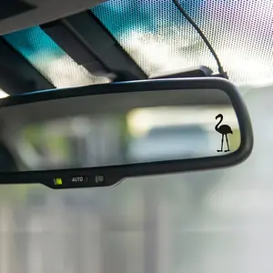 4PCS/SET Minimalist Tropical Flamingo Silhouette Logo Sticker, Car Decorative Sticker, For Car Rearview Mirrors, Vacation-Style Backpacks, Decor Items
